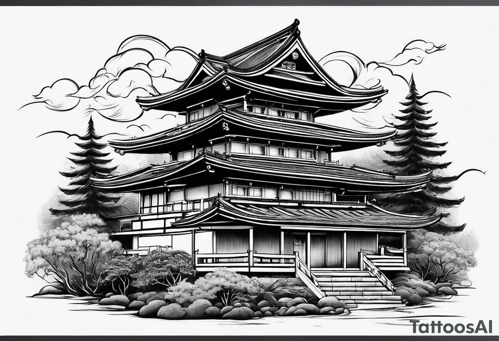 Fire on house tattoo idea