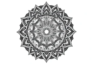 intricate mandala with sacred geometry and cosmic elements tattoo idea