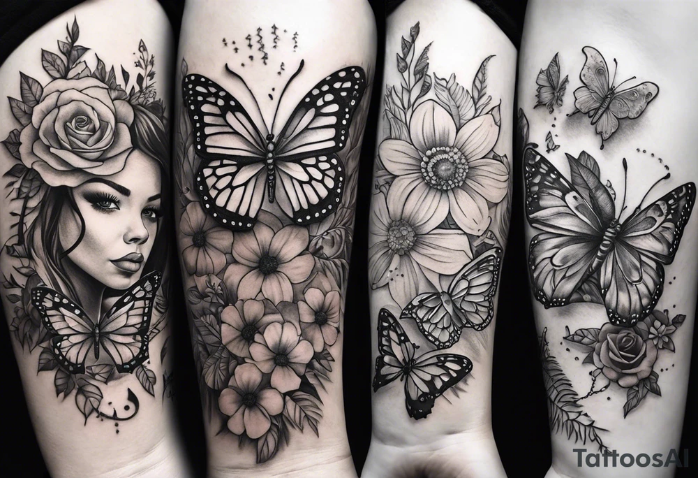 tattoo to represent that I have 3 children (girls). For inspiration I like flowers, butterflies, the beach, giraffes, tattoo idea