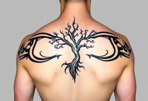 Swirling 
Tree moving in a spiral direction tattoo idea