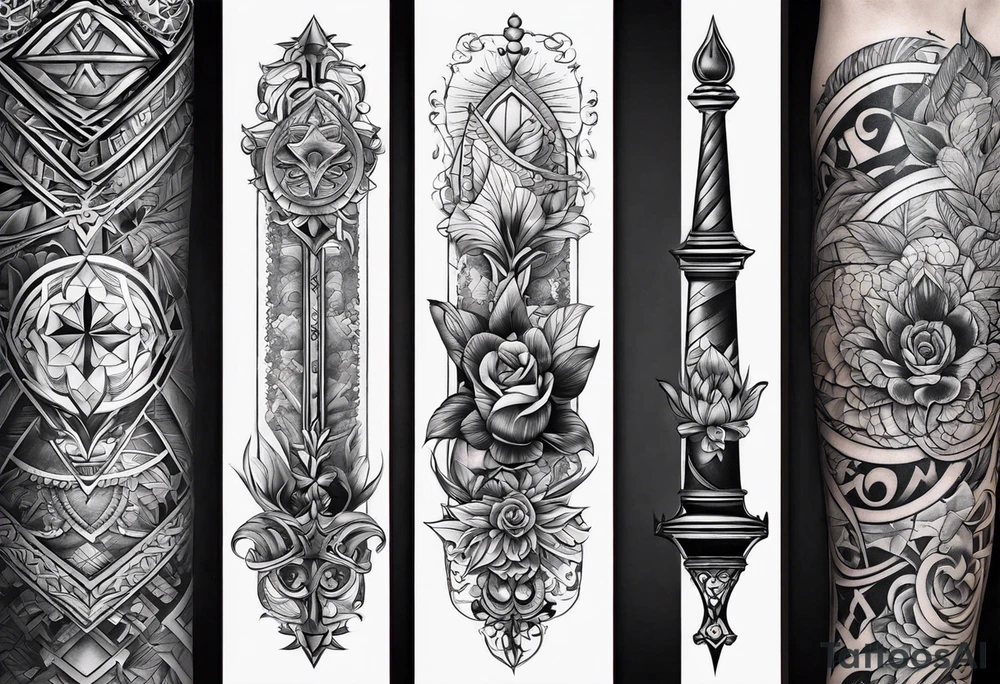 3 arrrows on leg tattoo idea