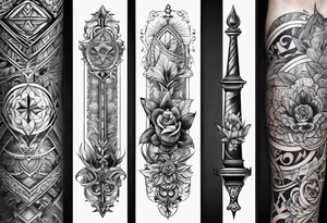 3 arrrows on leg tattoo idea