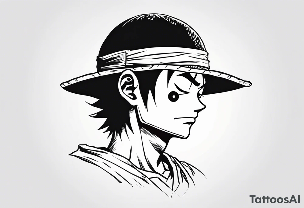 I want a half compas and half Mugiwara Luffy head tattoo idea