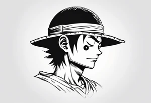 I want a half compas and half Mugiwara Luffy head tattoo idea