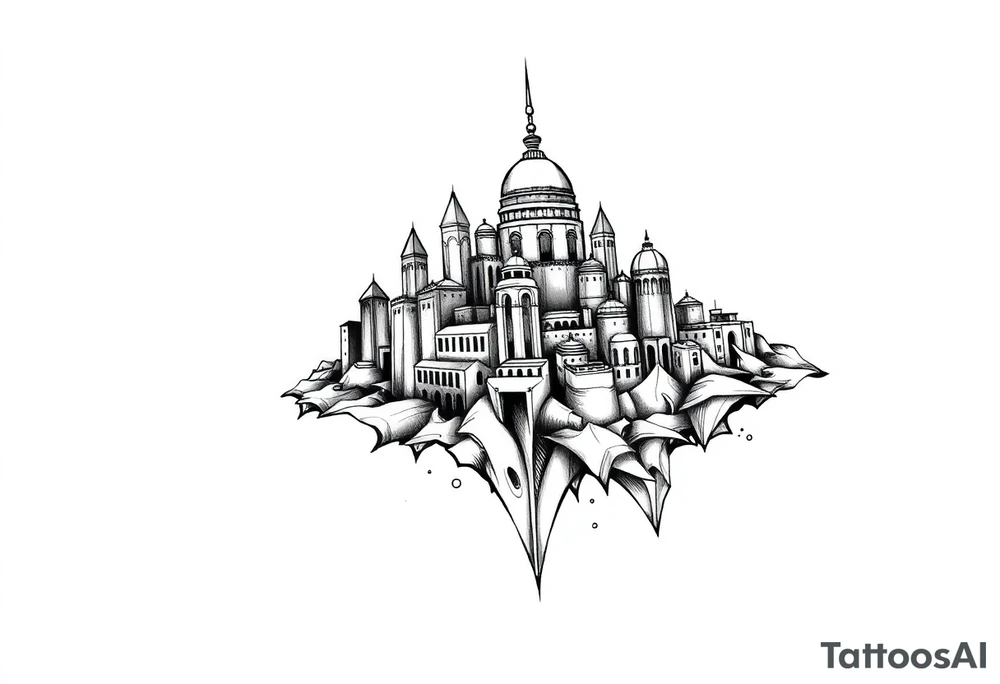 city of 
Atlantis tattoo idea