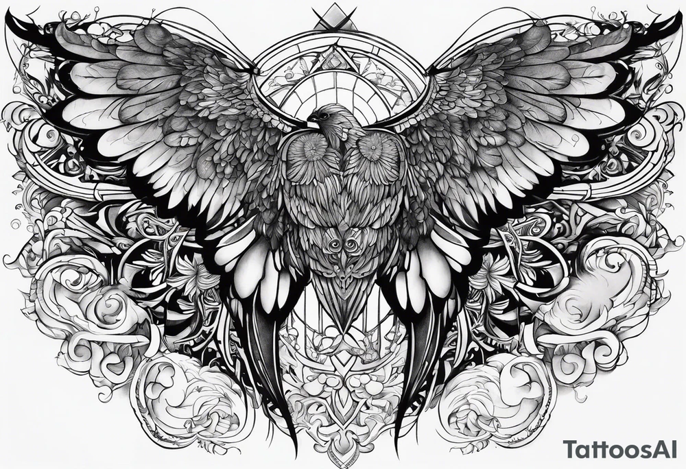 wings with the date September 28, 2005 tattoo idea