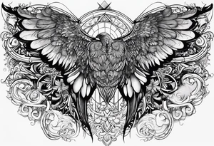 wings with the date September 28, 2005 tattoo idea