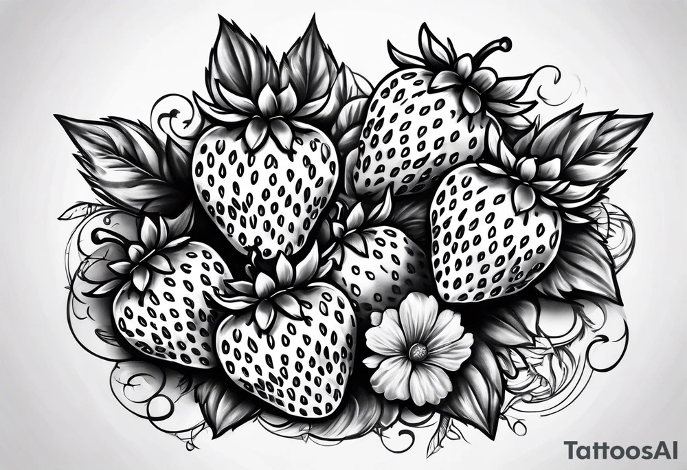 drawing Strawberry tattoo idea