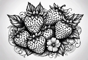 drawing Strawberry tattoo idea