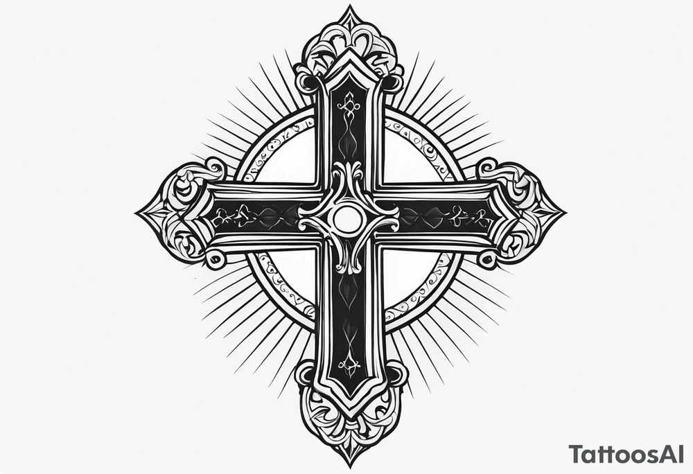 simple gothic cross tattoo idea