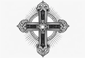 simple gothic cross tattoo idea