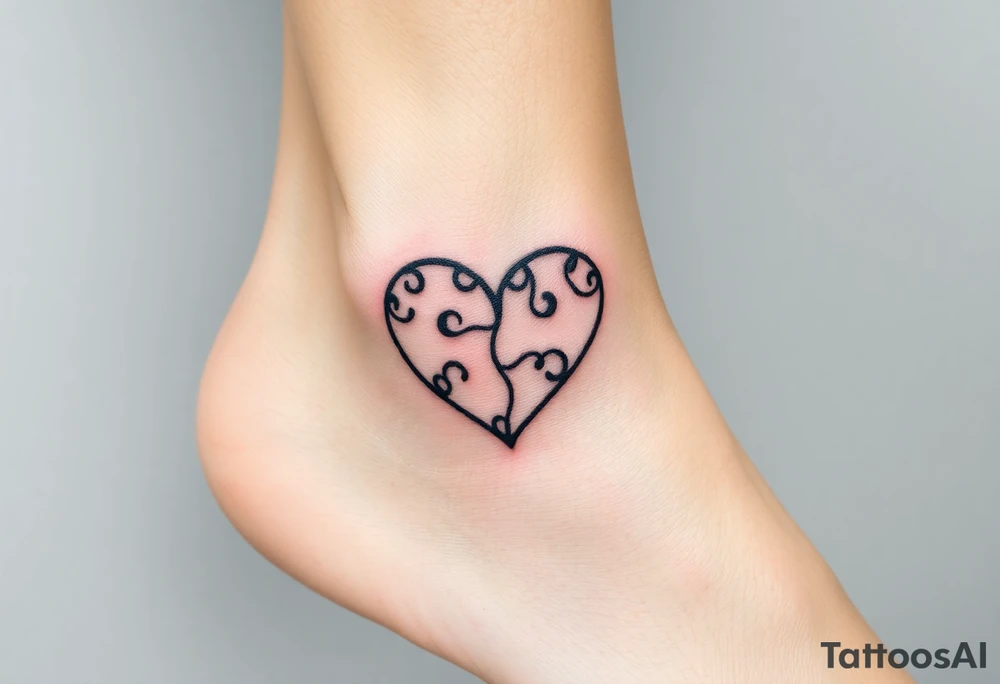autism heart puzzle shape symbol tattoo idea