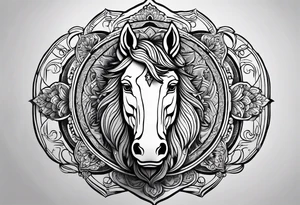 Pferd Mandala tattoo idea