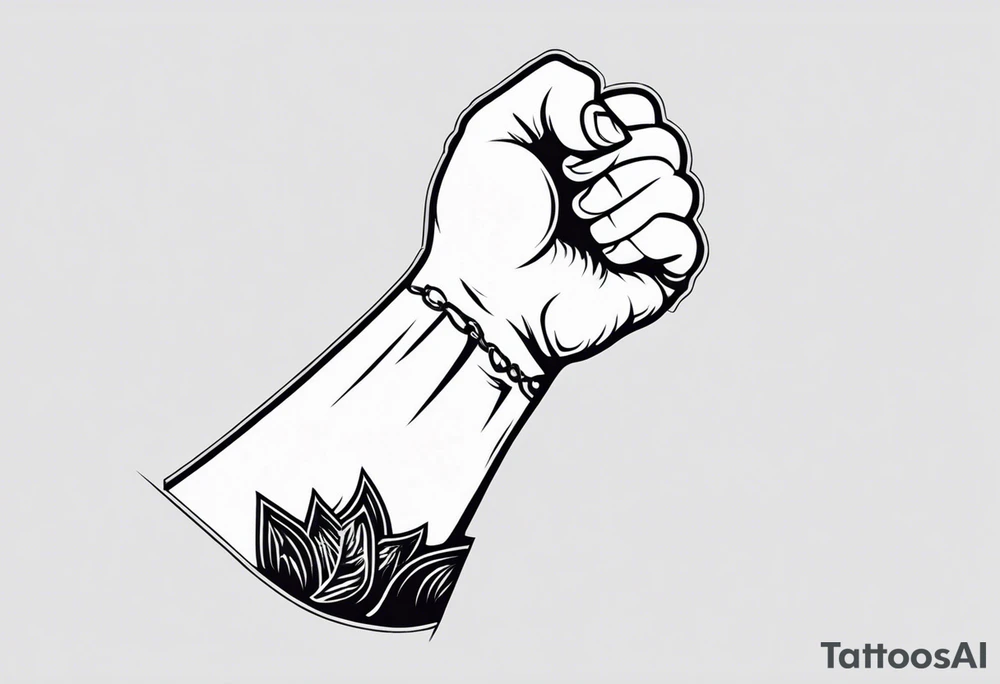 no pasaran slogan with a torn clenched fist tattoo idea