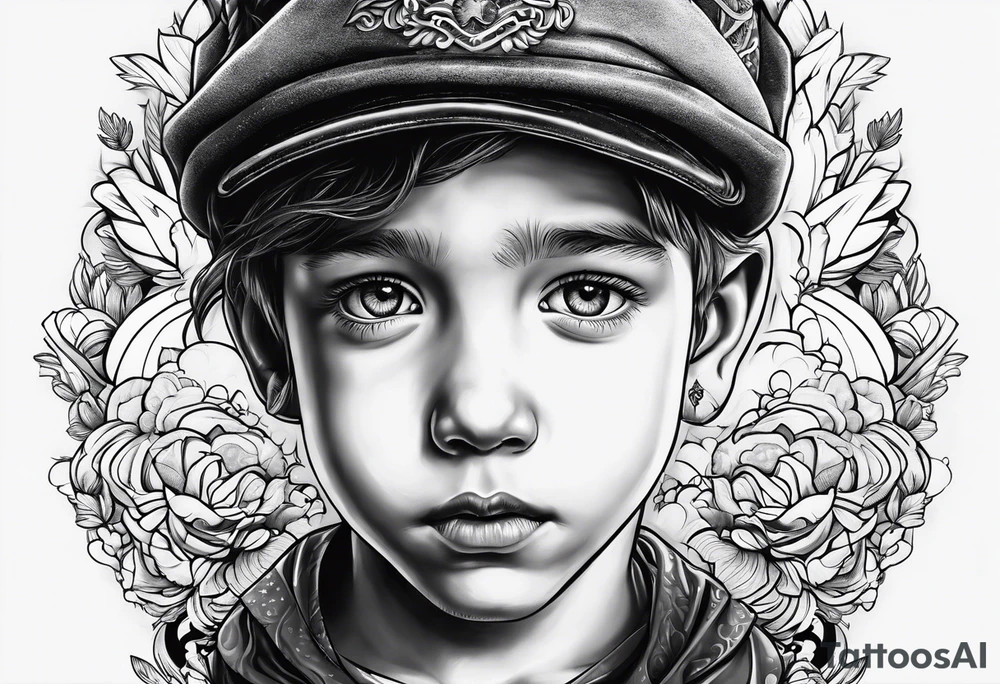 The kid laroi blended in with some clouds tattoo idea