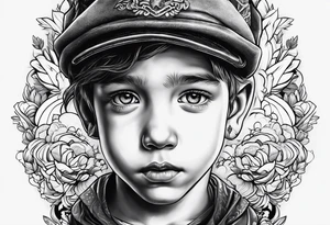 The kid laroi blended in with some clouds tattoo idea