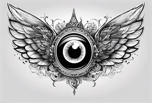big eye with wings tattoo idea