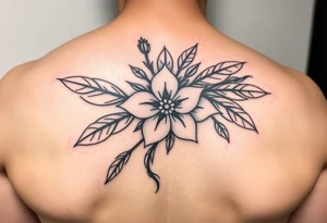 anishinaabe kwe with traditional ojibway flower design tattoo idea