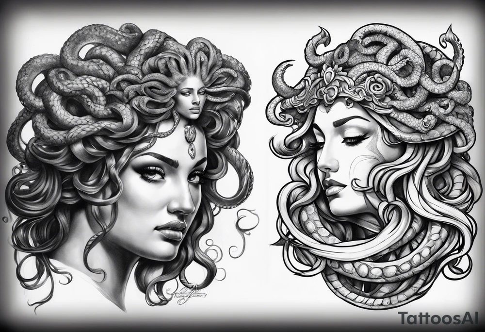 Medusa and the head of Perseo tattoo idea