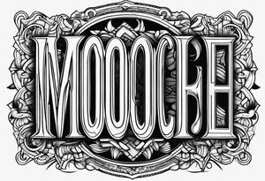 Draw the letters “Moochie” tattoo idea