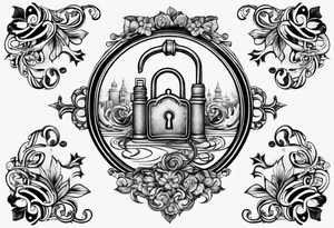 Infinity symbol with lock and key tattoo idea