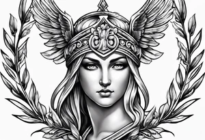 Athena with a laurel wreath around him tattoo idea