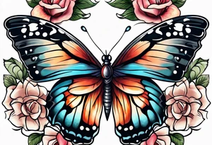 Butterfly on a flower tattoo idea