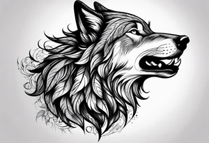 Wolf out of woman tattoo idea