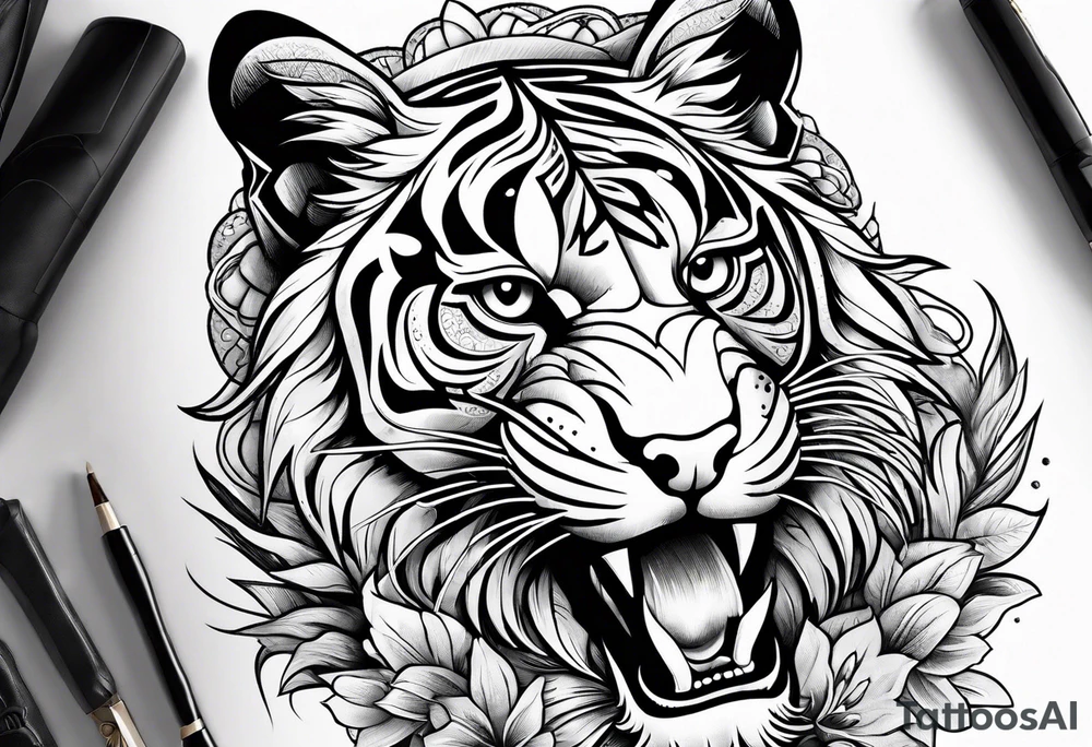 big cat tattoo idea