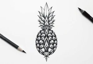 Pineapple Pubic crown diamond vagina and anus tattoo idea
