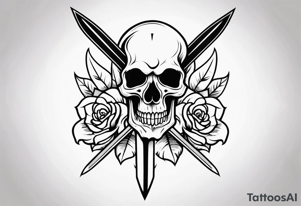 Skull and dagger tattoo idea