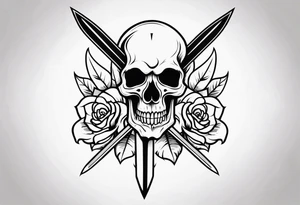 Skull and dagger tattoo idea