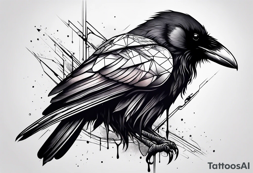 Raven melting away tattoo idea
