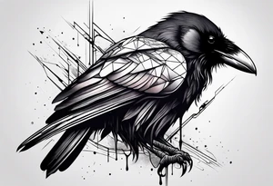 Raven melting away tattoo idea