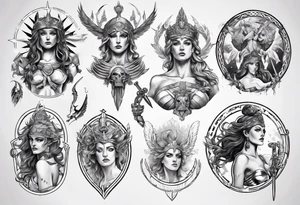 Greek goddess war lord tattoo idea