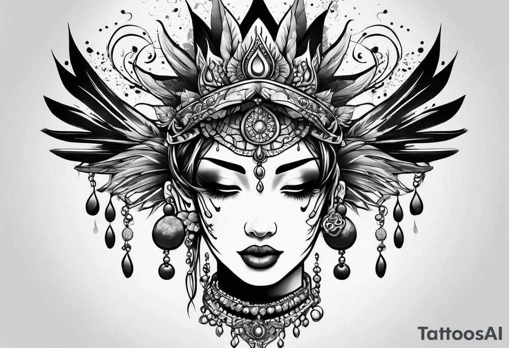 drip on hand tattoo idea