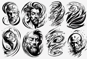 Brush stroke drawing a man and time tattoo idea
