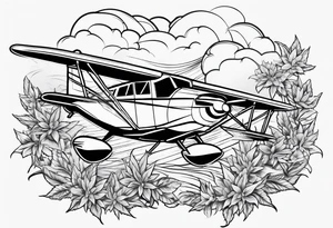plane smoking weed tattoo idea