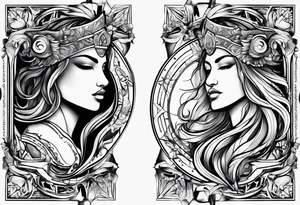 Virgo and Sagittarius zodiac signs with letter RR in it tattoo idea