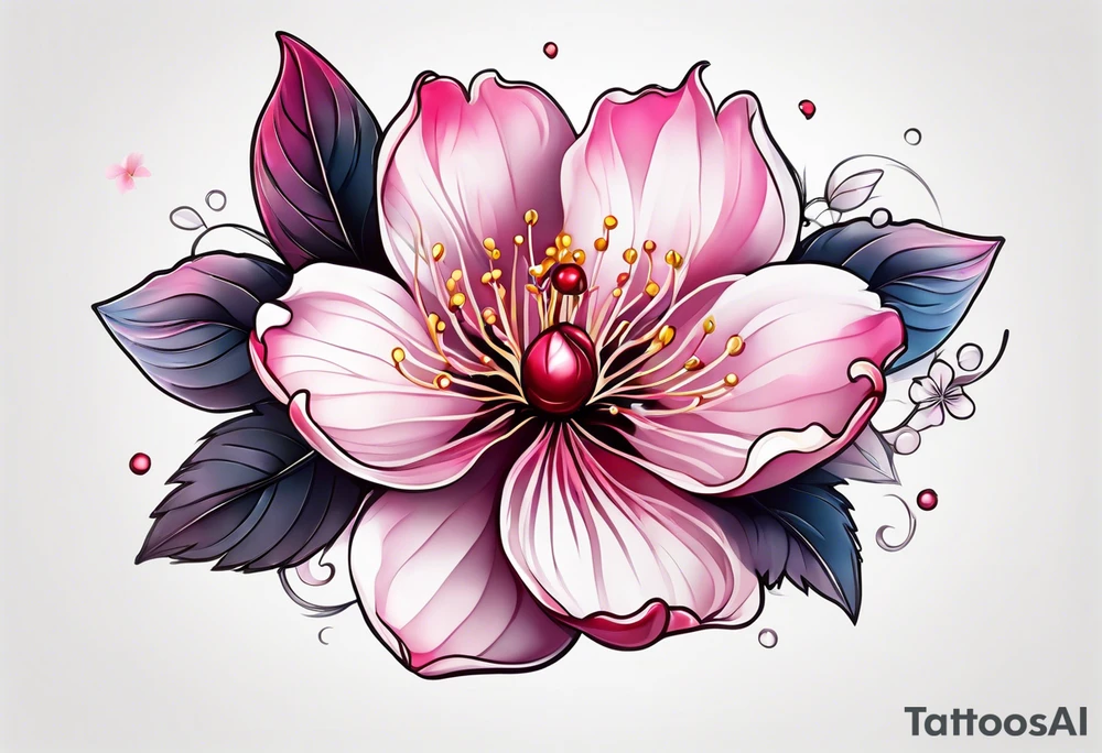 cherry blossom flower design tattoo idea