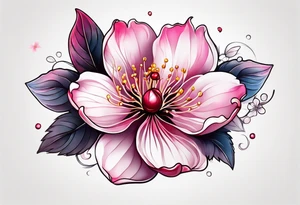 cherry blossom flower design tattoo idea