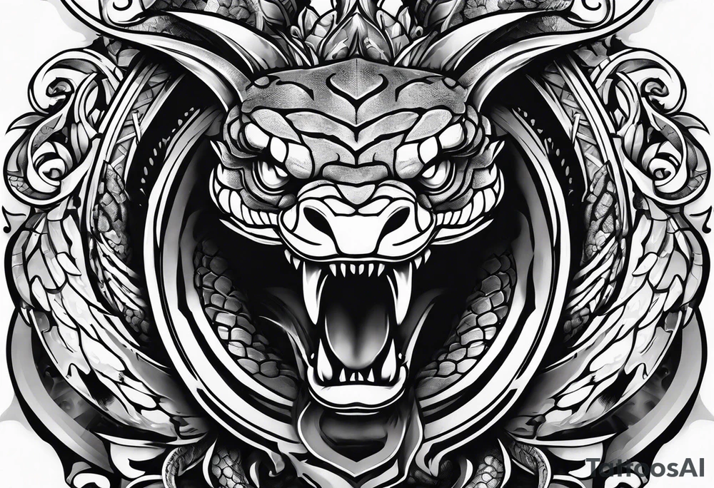 Snake head dagger tattoo idea