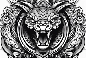 Snake head dagger tattoo idea