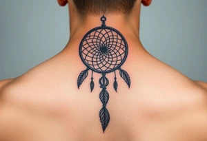 Neck piece with a beautiful dream catcher tattoo idea