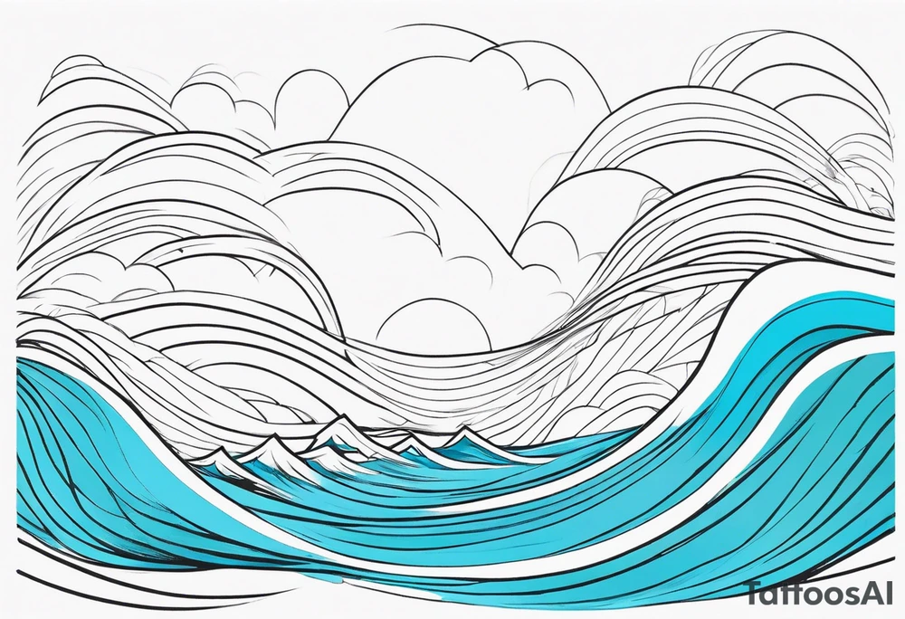 background wind or water with curved lines but spaced out tattoo idea