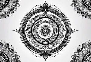 only one vertical line of seven individual circles in descending size tattoo idea