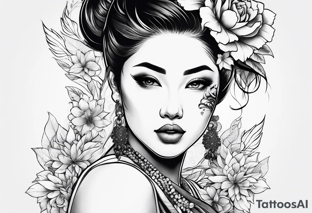 woman with boobs tattoo idea