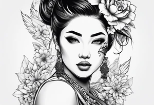 woman with boobs tattoo idea