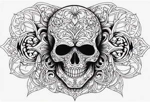Creepy skull tattoo idea