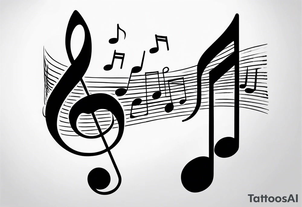 Simple, musical notes, in the shape of l and r tattoo idea